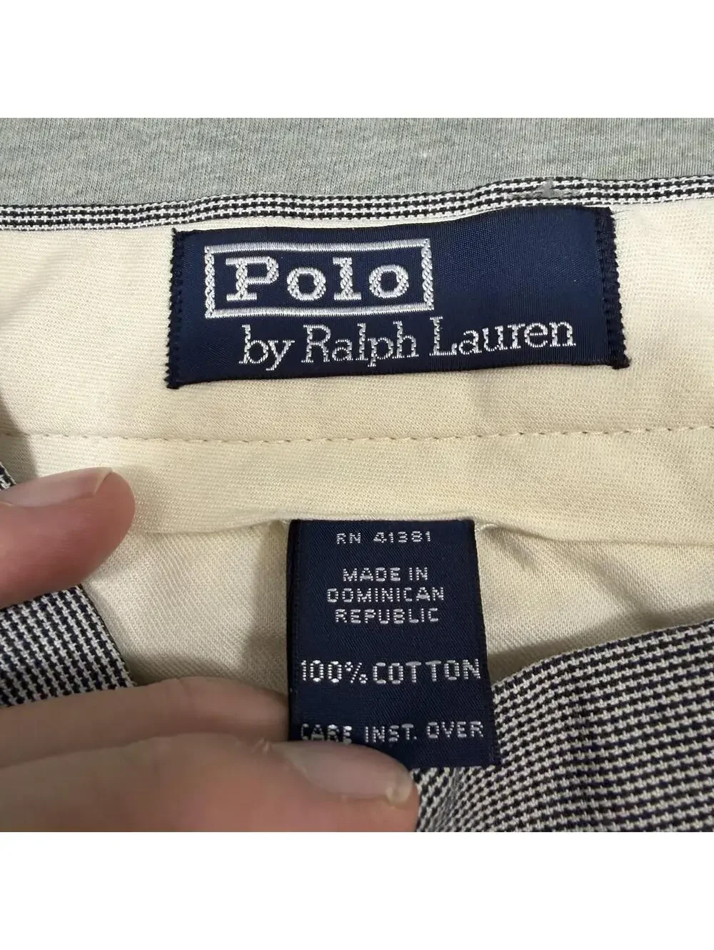 Vintage 1990’s Polo Ralph Lauren Pleated Trouser Pants Micro Houndstooth‎ 32X34